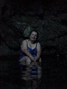 This is a picture of me in a cave in Guam.