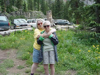 This is a picture of mom and me somewhere on the Colorado Trip.