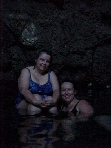 This is a picture of Anna and me swimming in a cave in Guam.