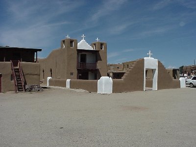 This is a picture of The Taoes Pueblo Church.